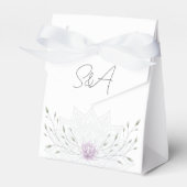 Einfaches Leaf und rosa Lotus mit Mandala Wedding Geschenkschachtel (Vorderseite)