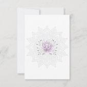 Einfaches Leaf und rosa Lotus mit Mandala Wedding Save The Date (Rückseite)