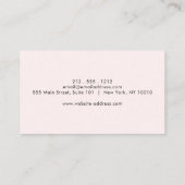 Einfaches, leicht rosa, minimalistisches Monogramm Visitenkarte (Rückseite)