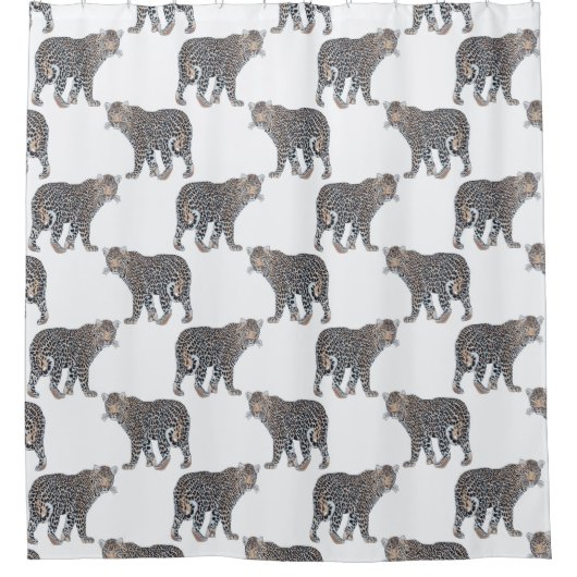 Einfaches Leopard-Tiermuster Duschvorhang (Vorderseite)