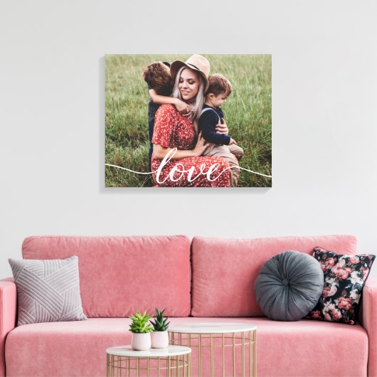 Einfaches Liebe Script Personalisiert Foto Leinwanddruck (Insitu (Wohnzimmer))