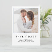 Einfaches Light Blue Modernes Script Foto Hochzeit Save The Date (Stehend Vorderseite)