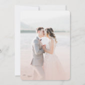 Einfaches Light Blush Pink mit Script-Foto-Hochzei Save The Date (Rückseite)