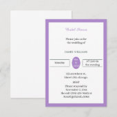 Einfaches Lila Brautparty Einladung (Vorne/Hinten)