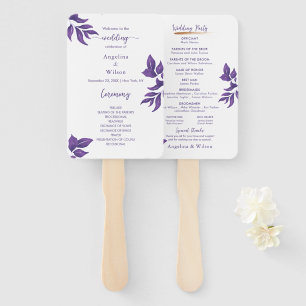 Einfaches Lila Eukalyptus-Hochzeitsprogramm Fächer