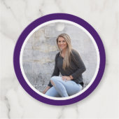 Einfaches Lila Foto Abschluss Geschenkanhänger (Vorderseite)