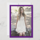 Einfaches Lila Foto ÜBERRASCHEN Süß 16 Einladung (Rückseite)