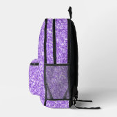 Einfaches lila Glitzer-Textur | Monogramm Bedruckter Rucksack (Rechts)