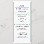 Einfaches Lila Hochzeitsessen Menükarte (Vorderseite)