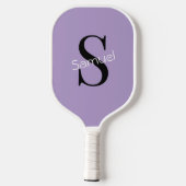 Einfaches lila Monogramm Anfangsbuchstabe & Name  Pickleball Schläger (Rückseite)