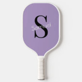 Einfaches lila Monogramm Anfangsbuchstabe & Name  Pickleball Schläger (Vorderseite)