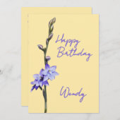 Einfaches, Lila SunOrchid Happy Birthday Einladung (Vorne/Hinten)