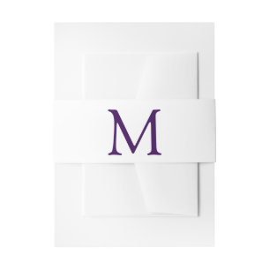 Einfaches lila und weißes Monogramm Einladungsbanderole