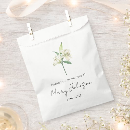 Einfaches Lilien-Samenpaket Begräbnis Geschenktütchen (Ausgeschnitten)