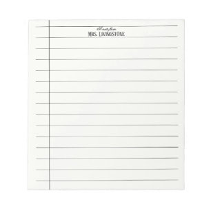 Einfaches Linien-Lehrer-Notizbuch Notizblock