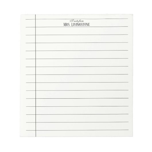 Einfaches Linien-Lehrer-Notizbuch Notizblock (Vorderseite)