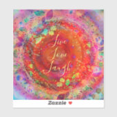 Einfaches Live-Lagh Liebe Hübsches Blumenrot Aufkleber (Blatt)