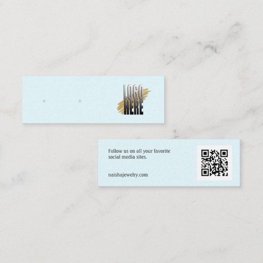 Einfaches Logo-Blue-Oring-Display mit QR-Code Mini Visitenkarte (Vorne/Hinten)