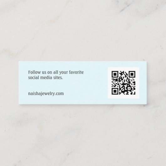 Einfaches Logo-Blue-Oring-Display mit QR-Code Mini Visitenkarte (Rückseite)