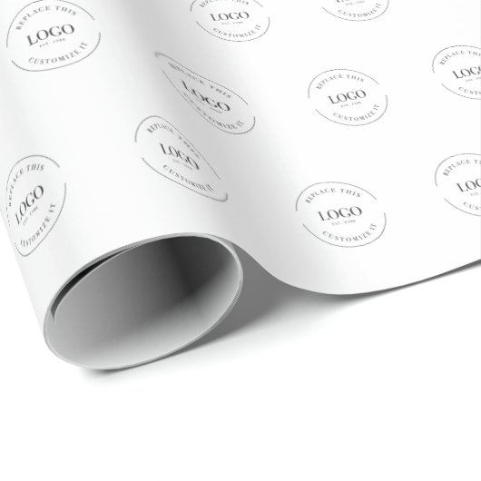 Einfaches Logo-Branding-Muster Geschenkpapier (Rolleneckpunkt)