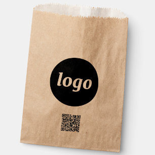 Einfaches Logo Business-Promotion QR-Code Kraft Geschenktütchen