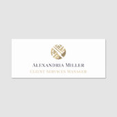 Einfaches Logo der modernen Luxe-Mitarbeiter-Marke Namensschild (Vorderseite)