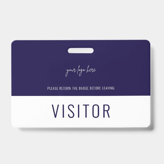 Einfaches Logo der Navy Blue Visitenpass Company Ausweis (Vorderseite)