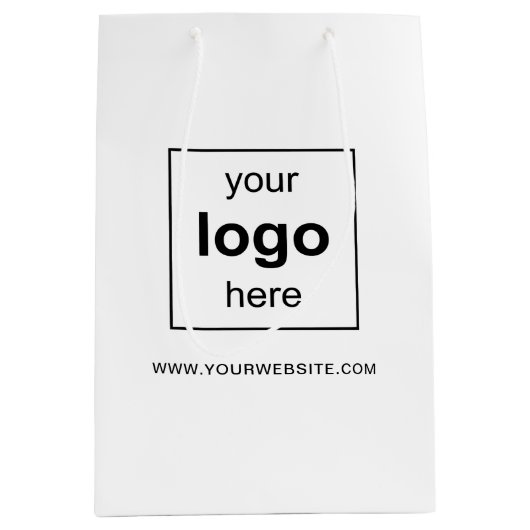 Einfaches Logo für das White Custom Business Mittlere Geschenktüte (Vorderseite)