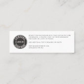 Einfaches Logo für den Kunden - Vielen Dank Mini Visitenkarte (Rückseite)