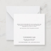 Einfaches Logo für den Kunden - Vielen Dank Mitteilungskarte (Rückseite)