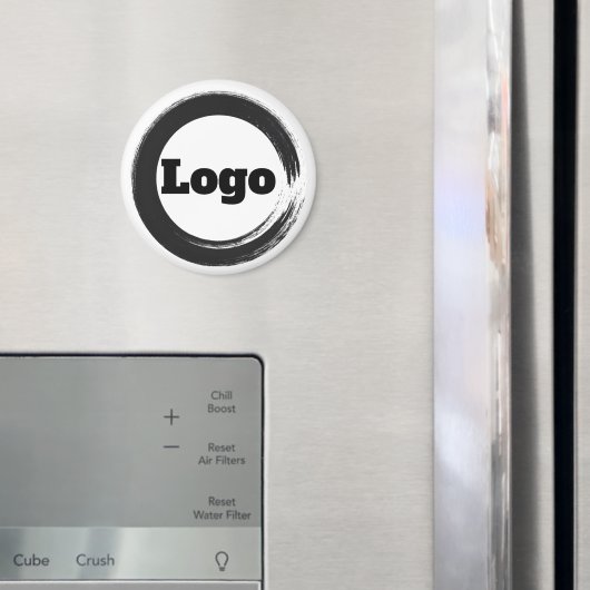Einfaches Logo für die Werbeaktion Schwarz-weißer Magnet (In Situ (Kühlschrank))