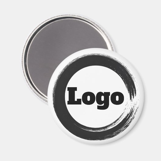 Einfaches Logo für die Werbeaktion Schwarz-weißer Magnet (Vorderseite/Rückseite)