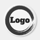 Einfaches Logo für die Werbeaktion Schwarz-weißer  Magnet (Vorne)