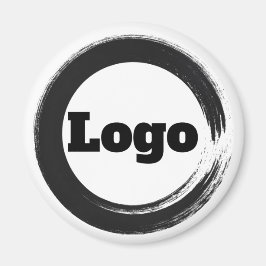 Einfaches Logo für die Werbeaktion Schwarz-weißer  Magnet