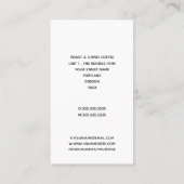 Einfaches Logo für Kaffeebohnen und -becher |Artis Visitenkarte (Rückseite)