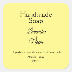 einfaches Logo für Lavendelseife für kleine Untern Quadratischer Aufkleber
