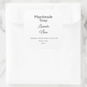 einfaches Logo für Lavendelseife für kleine Untern Quadratischer Aufkleber (Tasche)