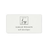 Einfaches Logo für Minimalistische Werbeaktionen Adressaufkleber (Vorne)