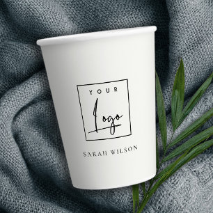 Einfaches Logo für Minimalistische Werbeaktionen Pappbecher