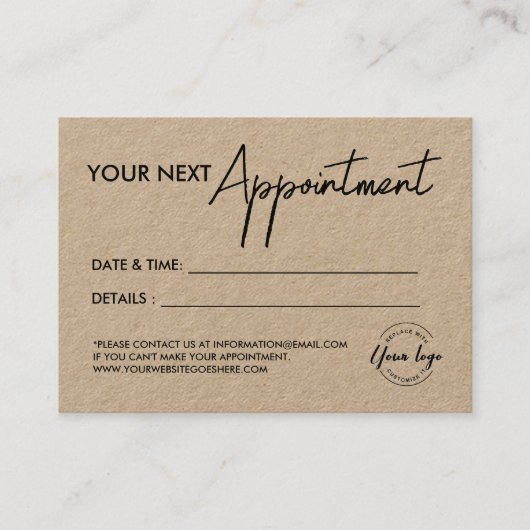 Einfaches Logo für Rustikal Terminkarte (Vorderseite)