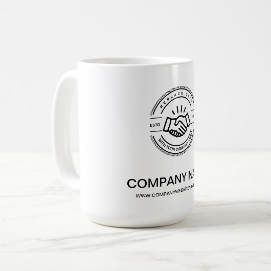 Einfaches Logo für Werbeaktionen Kaffeetasse (Vorderseite Links)