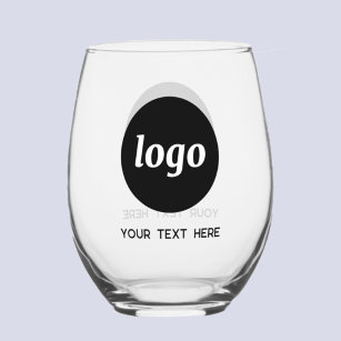 Einfaches Logo für Werbeaktionen mit Text Weinglas Ohne Stiel