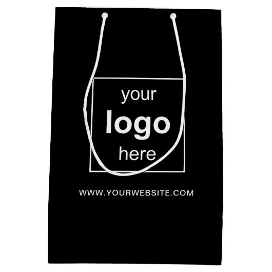 Einfaches Logo für Werbeaktionen Mittlere Geschenktüte (Rückseite)