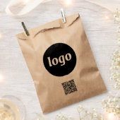 Einfaches Logo Geschäft Promotional QR Code Kraft Geschenktütchen (Ausgeschnitten)