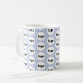 Einfaches Logo-Geschäfts-Branding-Muster Hellblau Kaffeetasse (Vorderseite Links)