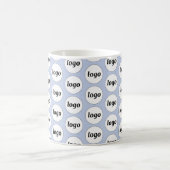 Einfaches Logo-Geschäfts-Branding-Muster Hellblau Kaffeetasse (Mittel)