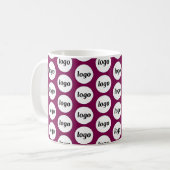 Einfaches Logo-Geschäfts-Branding-Muster Kirschrot Kaffeetasse (Vorderseite Links)