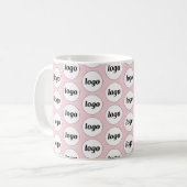 Einfaches Logo-Geschäfts-Branding-Muster Rosa Kaffeetasse (Vorderseite Links)