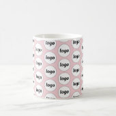 Einfaches Logo-Geschäfts-Branding-Muster Rosa Kaffeetasse (Mittel)