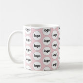 Einfaches Logo-Geschäfts-Branding-Muster Rosa Kaffeetasse (Links)